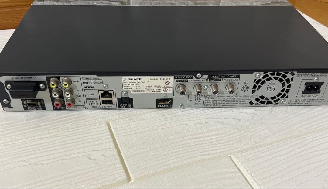 SHARP BD-W1500 Blu-rayレコーダー HDD1TB