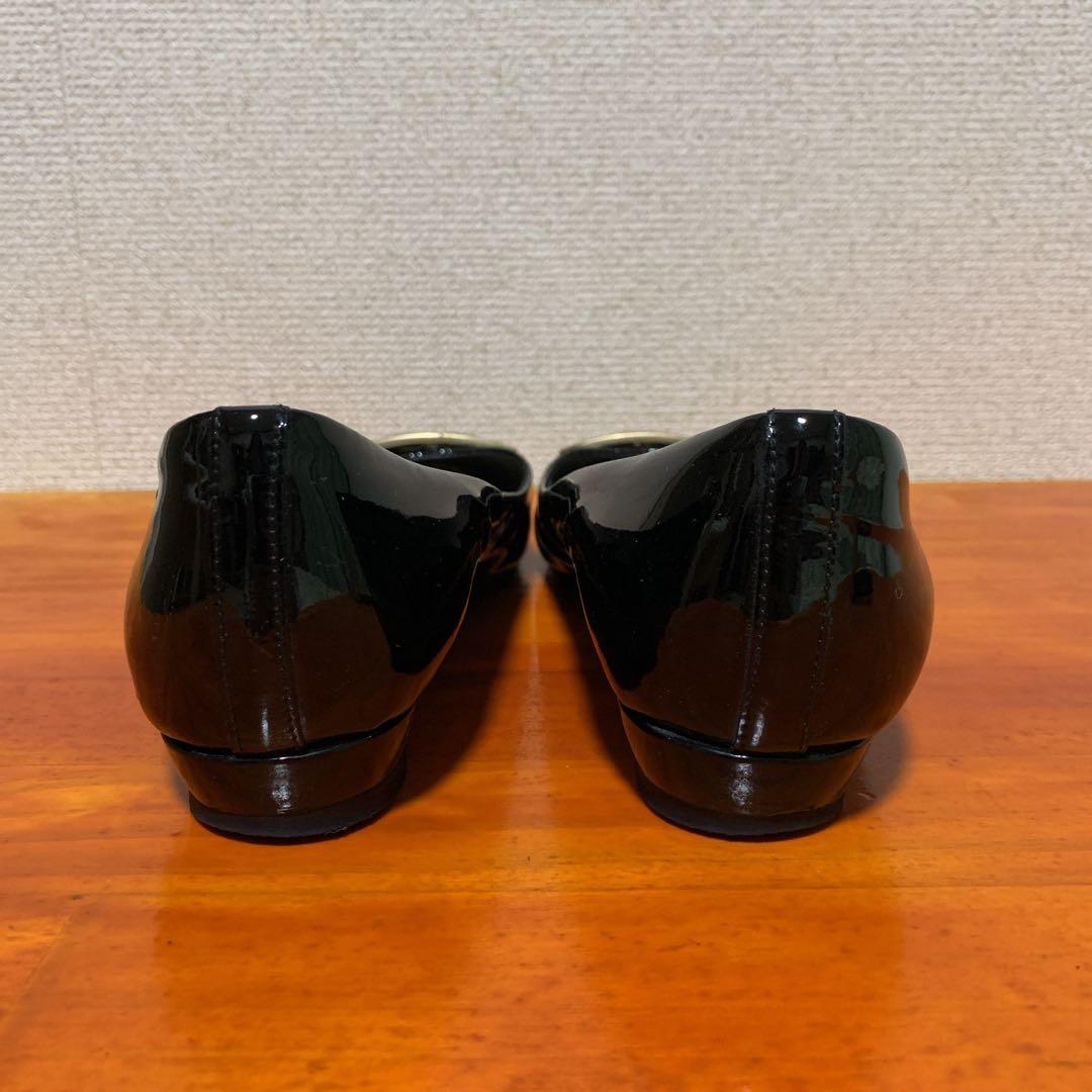 ファビオルスコーニ スクエアベルト エナメル フラットシューズ 25cm 39