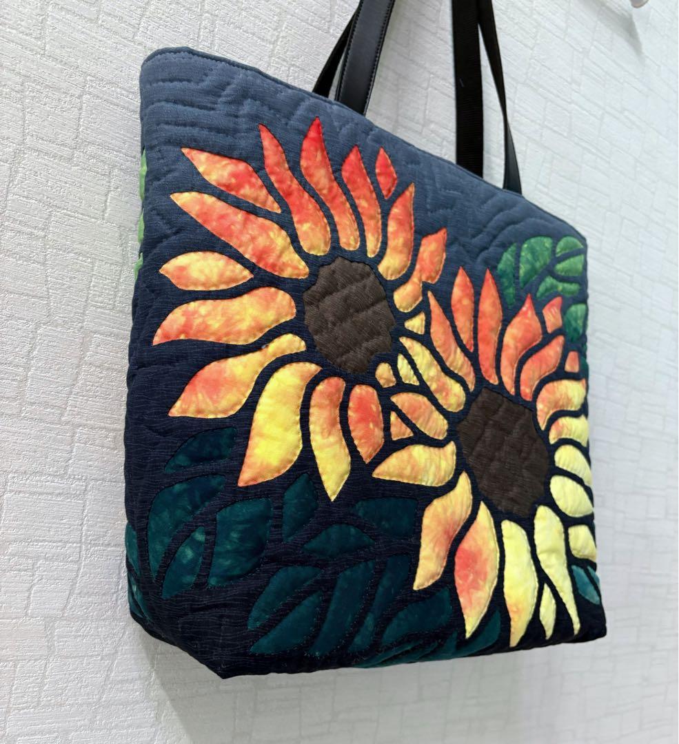 ハワイアンキルトバッグ　 グラデーション　♡ひまわり♡
