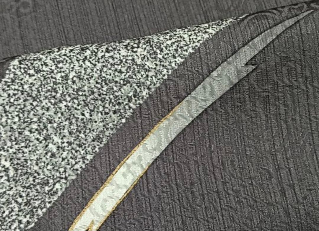 モデルサイズ小紋　霞文　たたき染め　正絹　六通柄袋帯　霞文　箔化省　引箔　丸洗い