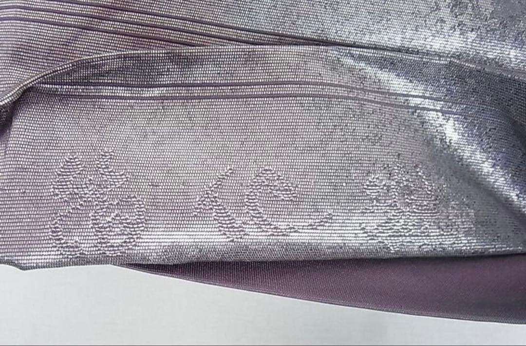 モデルサイズ小紋　霞文　たたき染め　正絹　六通柄袋帯　霞文　箔化省　引箔　丸洗い