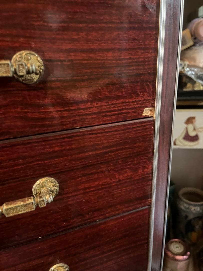 食器棚 昭和レトロ 当時物 レトロポップ 飾り棚 インテリア チェッカーガラス