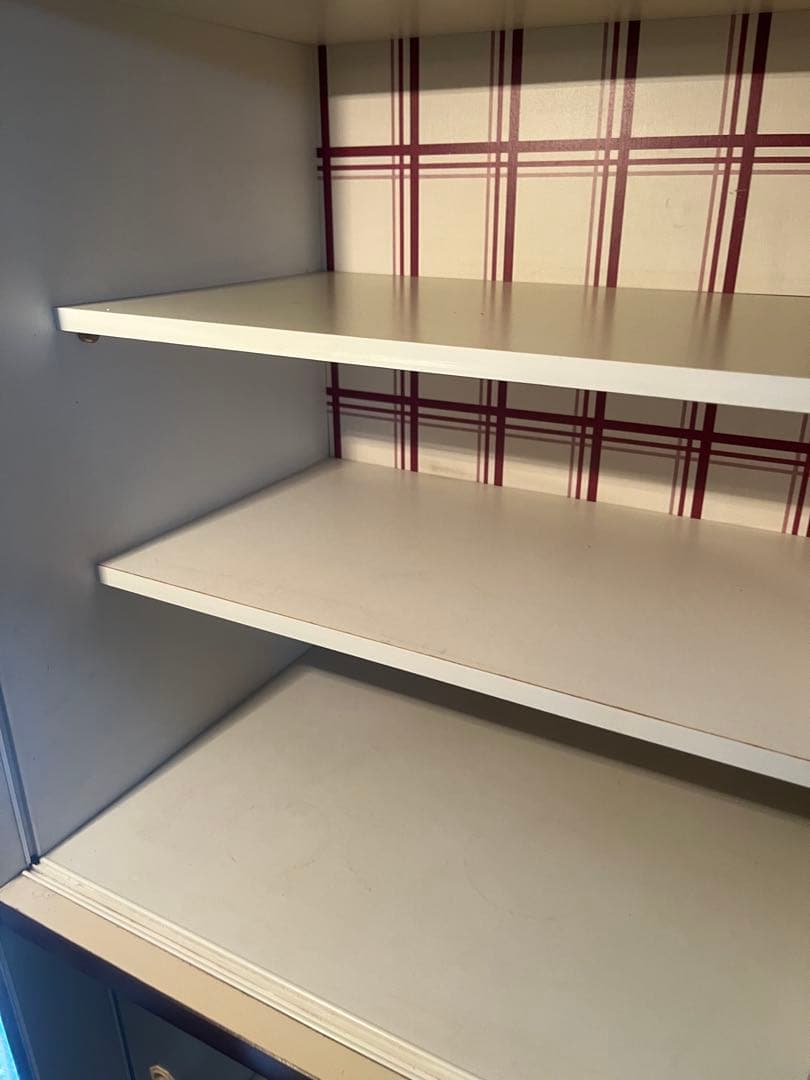 食器棚 昭和レトロ 当時物 レトロポップ 飾り棚 インテリア チェッカーガラス