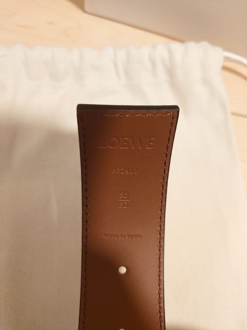 ロエベ　アナグラム　ベルト　リバーシブル　ブラック　タン