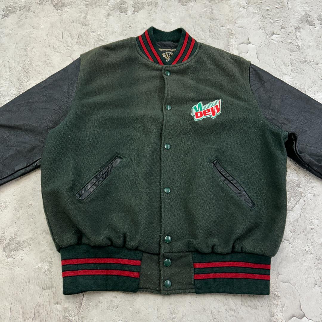 ぽ*ん様 USA製　HOLLOWAY　マウンテンデュー　企業　スタジャン　古着