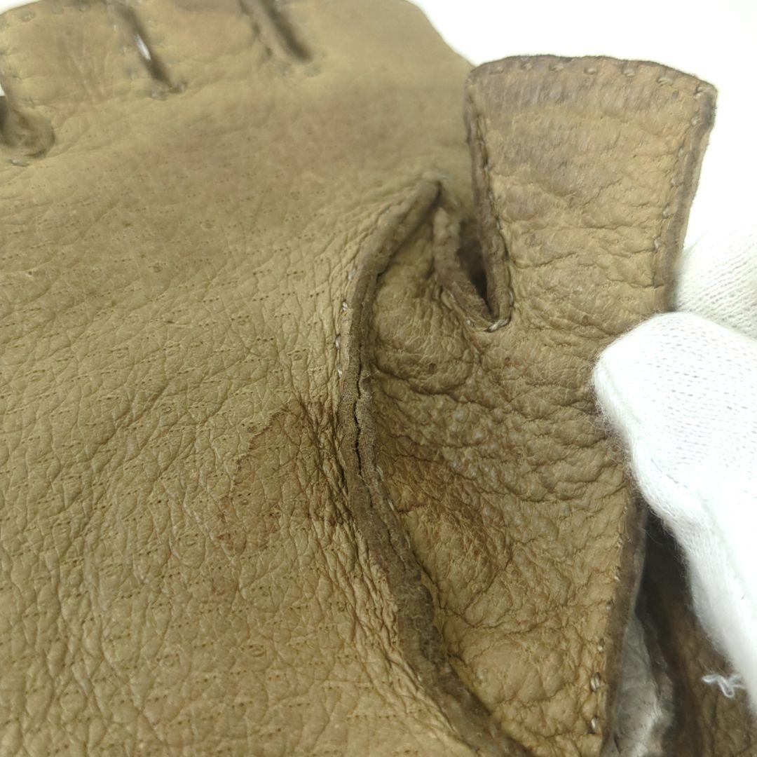 HERMES エルメス　ドライビング　グローブ　ブラウン　ベージュ　６ 1/2