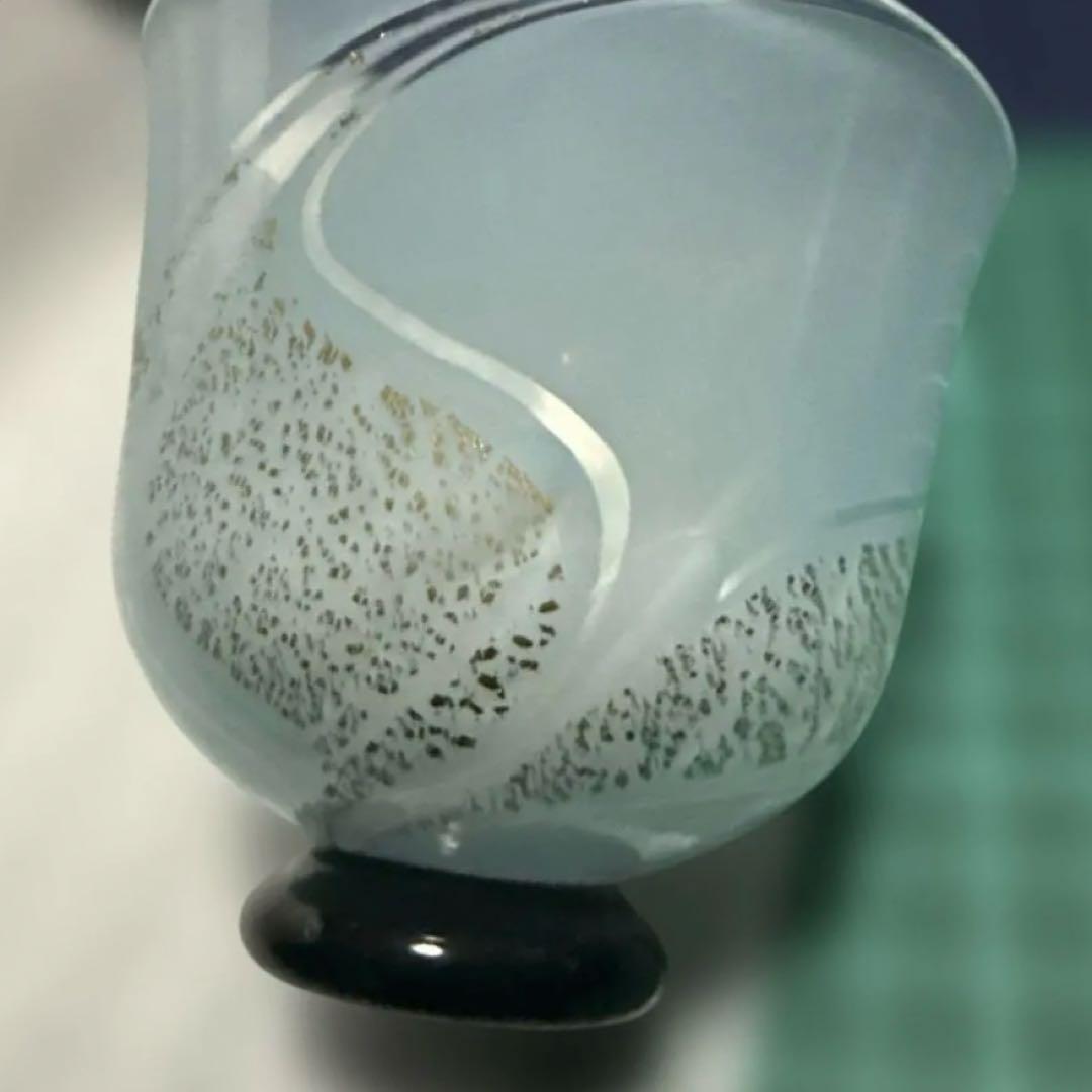 「ガラスのぐい呑み」宙吹ガラス作家　川原有造