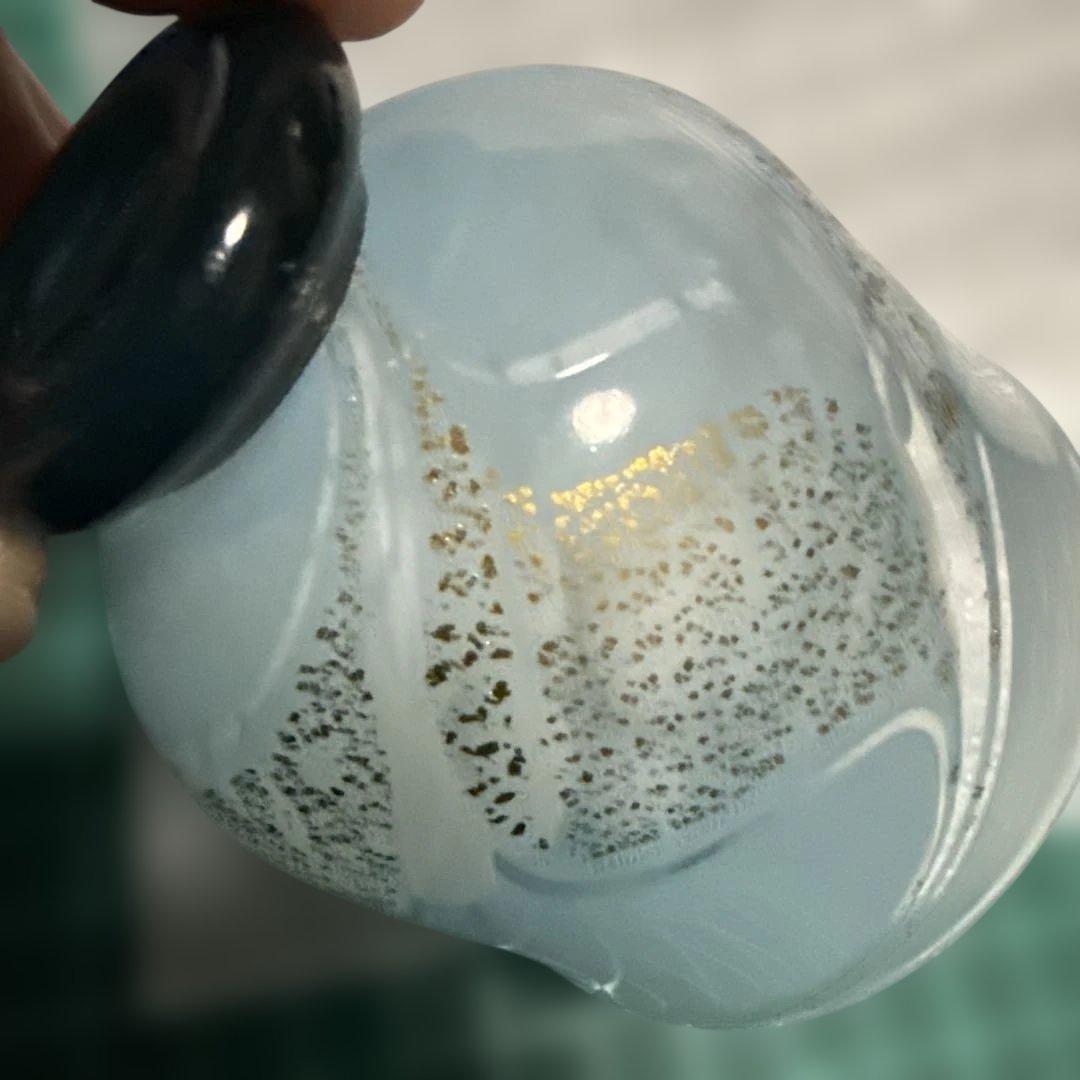 「ガラスのぐい呑み」宙吹ガラス作家　川原有造