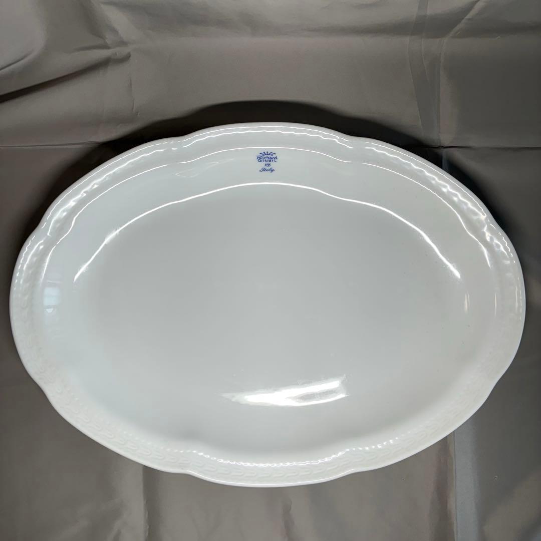 リチャードジノリ★ボンジョルノ ブルーロゴ オーバルプレート 30cm