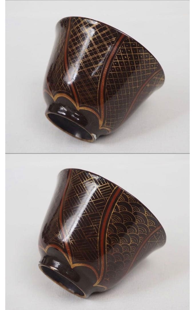 送料無料 極希少　江戸後期～明治期豊楽焼煎茶碗5客 箱付　茶道具