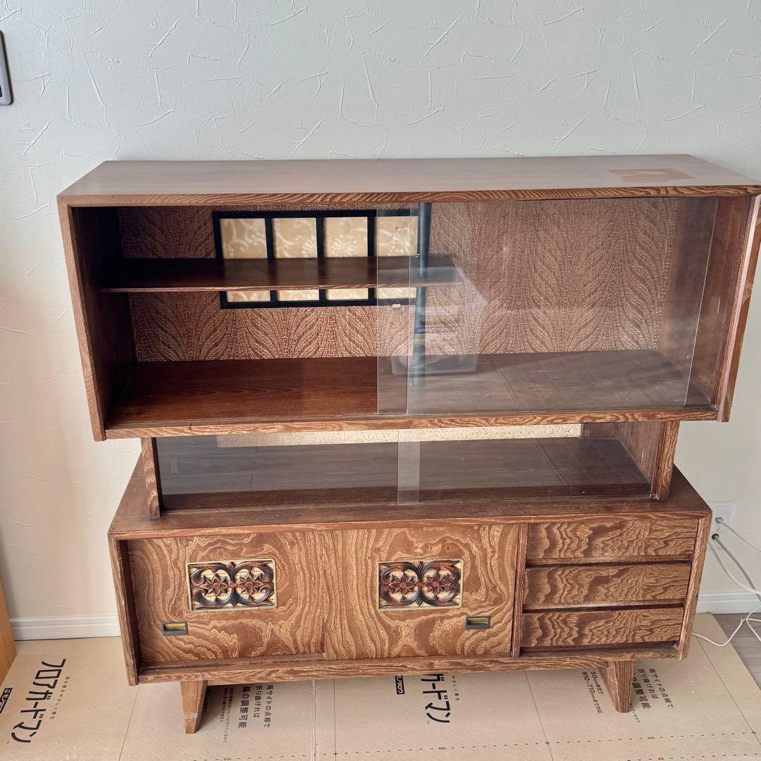 昭和レトロ　茶箪笥　和風引戸棚　食器棚