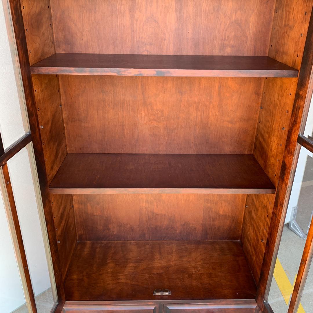 北海民芸 和光 書棚 ブックキャビネット 本棚 ガラスキャビネット 民芸家具