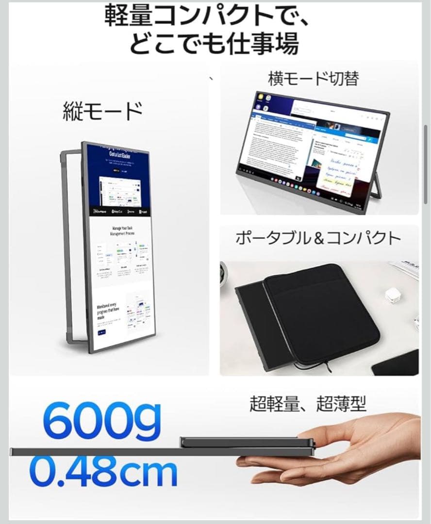 新品未使用 ケース付き モバイルモニター モバイルディスプレイ 液晶モニター