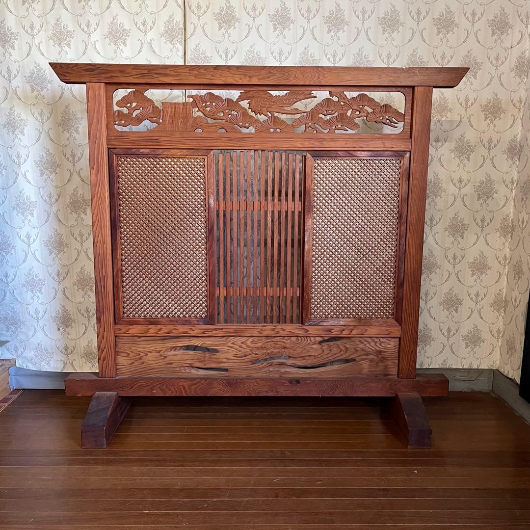 【アンティーク】昭和レトロ 木製 衝立 間仕切り 欄間 パーテーション 古民家