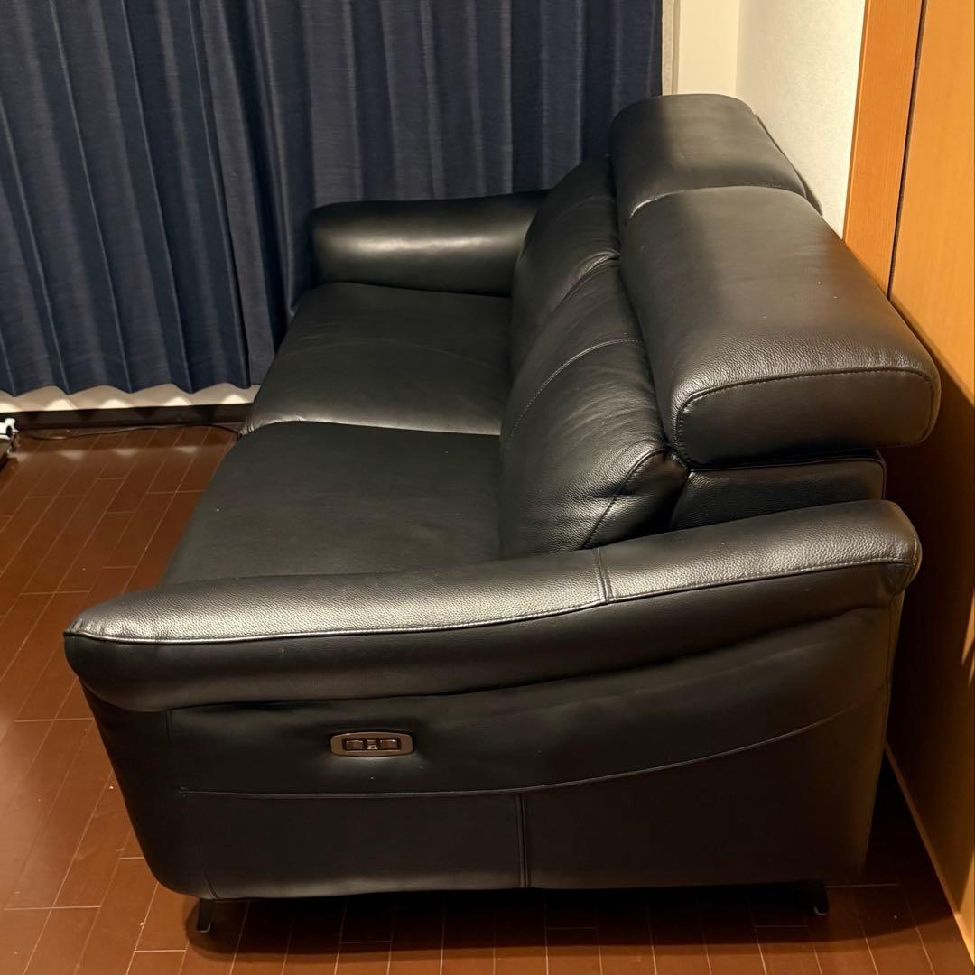 ヤマダオリジナル 電動リクライニングソファ「YES140004BK3P」ブラック