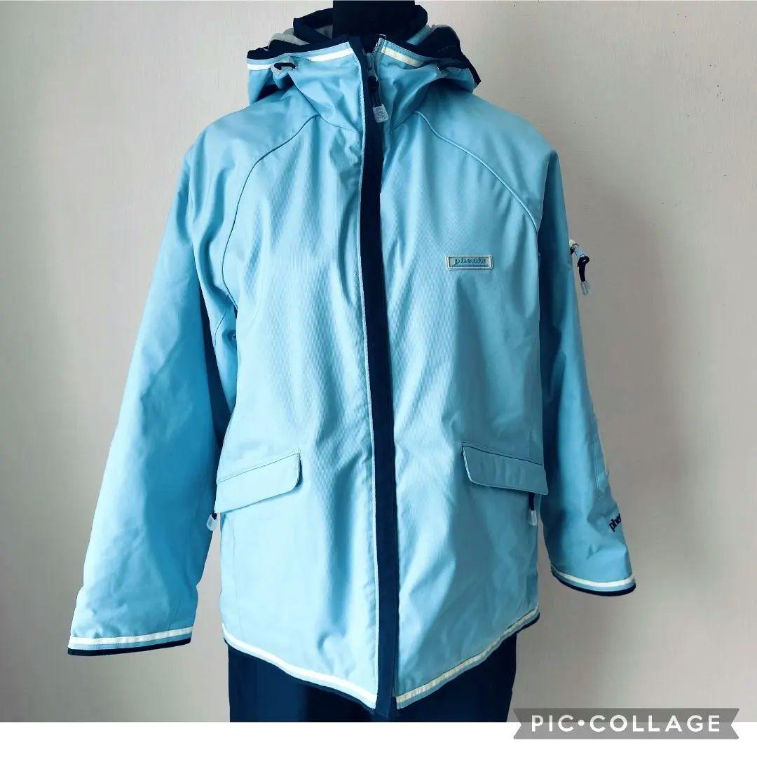 極美品 Miss Phenix スキーウェア上下レディースM 水色×紺　高機能