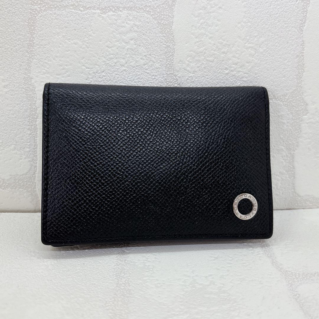 美品✨ブルガリ 名刺入れ カードケース ブルガリマン サークルロゴ 黒