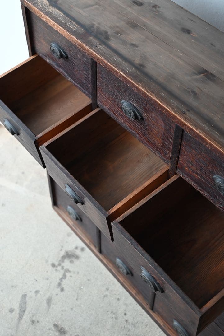 最終値② 店舗什器 引出 古家具 古道具 古美術 骨董 アンティーク 箪笥 抽斗