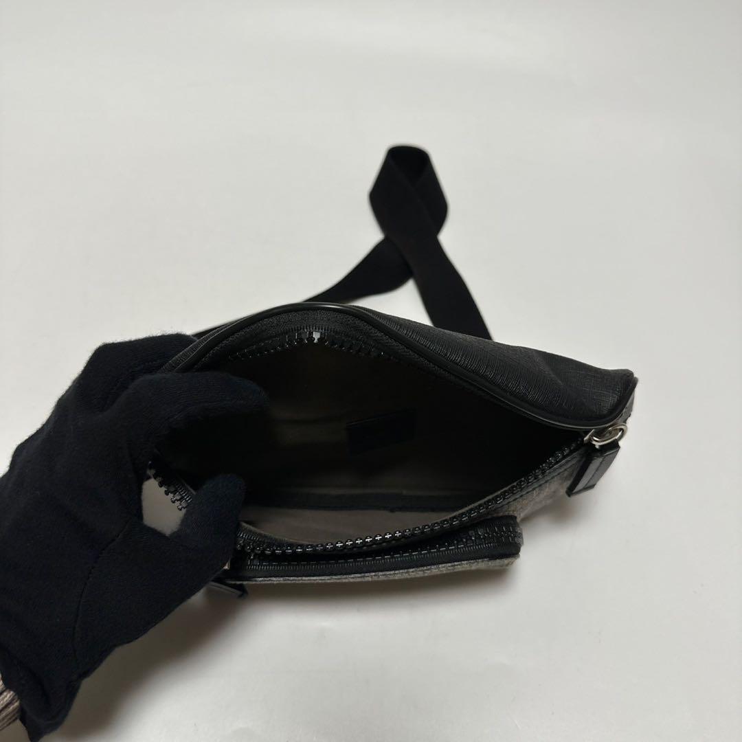 l02【極美品】グッチ　GGスプリーム　レザー　ウエストバッグ　ボディバッグ.