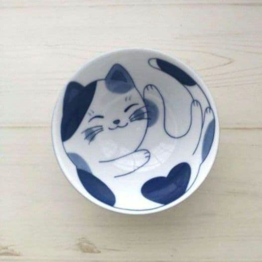 新品2点セット　美濃焼　ねこちぐら　茶碗　ミケ　猫　ねこ　ネコ