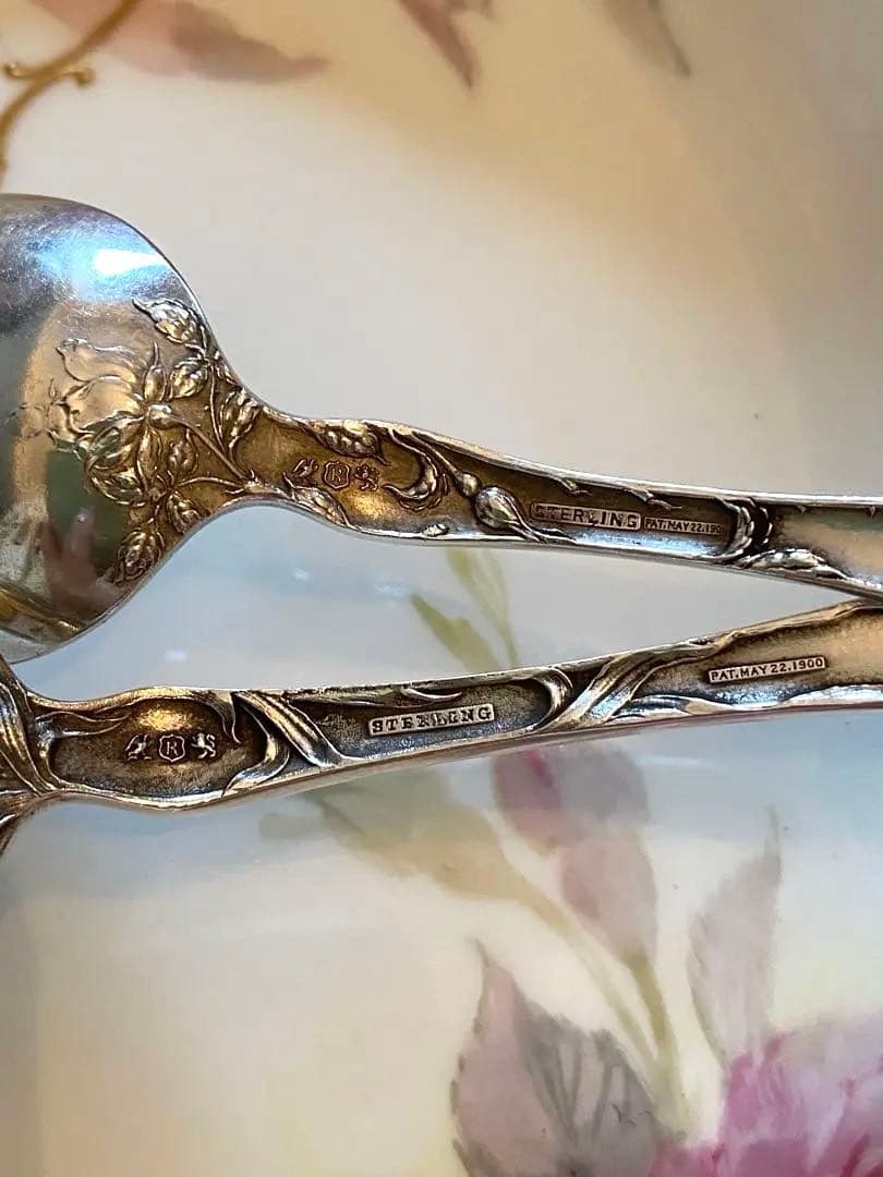 【リード＆バートン】純銀「Les Cinq Fleurs」カトラリー ３本セット