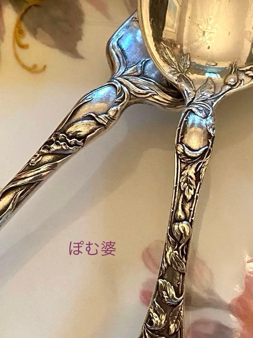 【リード＆バートン】純銀「Les Cinq Fleurs」カトラリー ３本セット