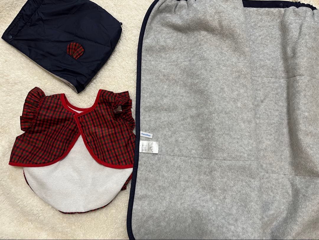 ファミリア クマ刺繍付きブランケットセット