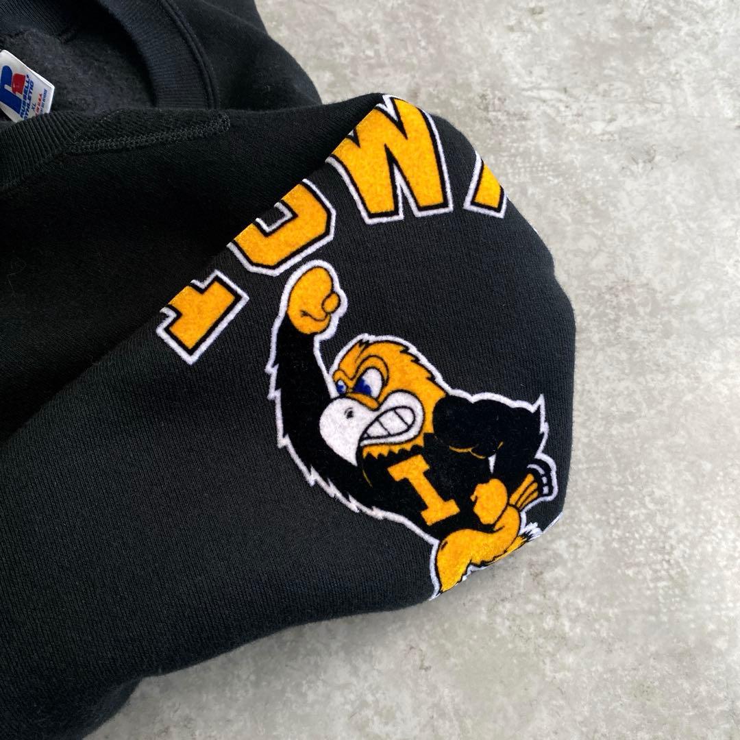 貴重 80s ラッセル フロッキー スウェット USA製 黒 ブラック XL