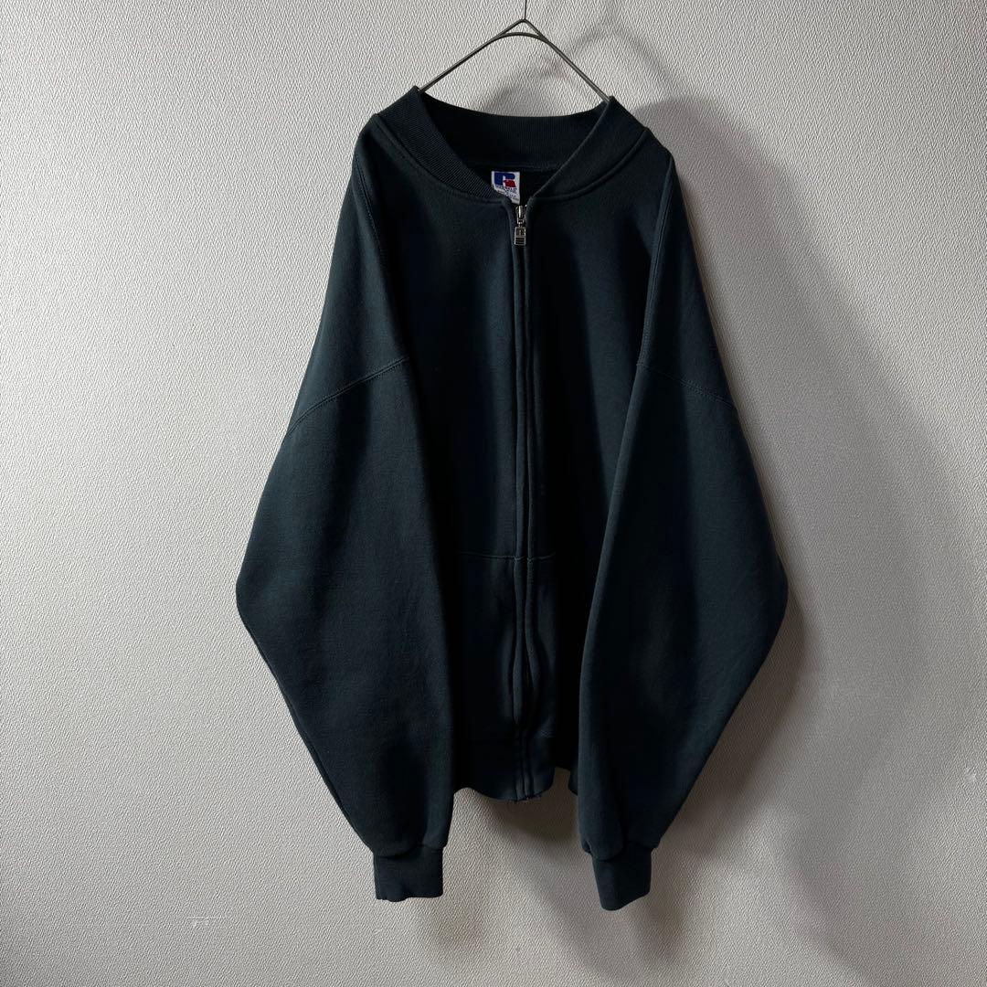 H*U様 激レア 90s USA製 RUSSELL PLAIN 無地 フルジップ