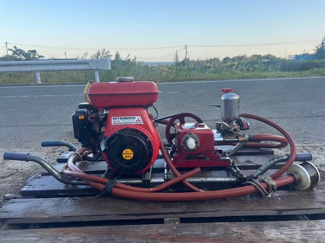 宮崎　三菱　セット動噴　5馬力　SB-34 動力噴霧器 動噴　吸水排水ホース付き