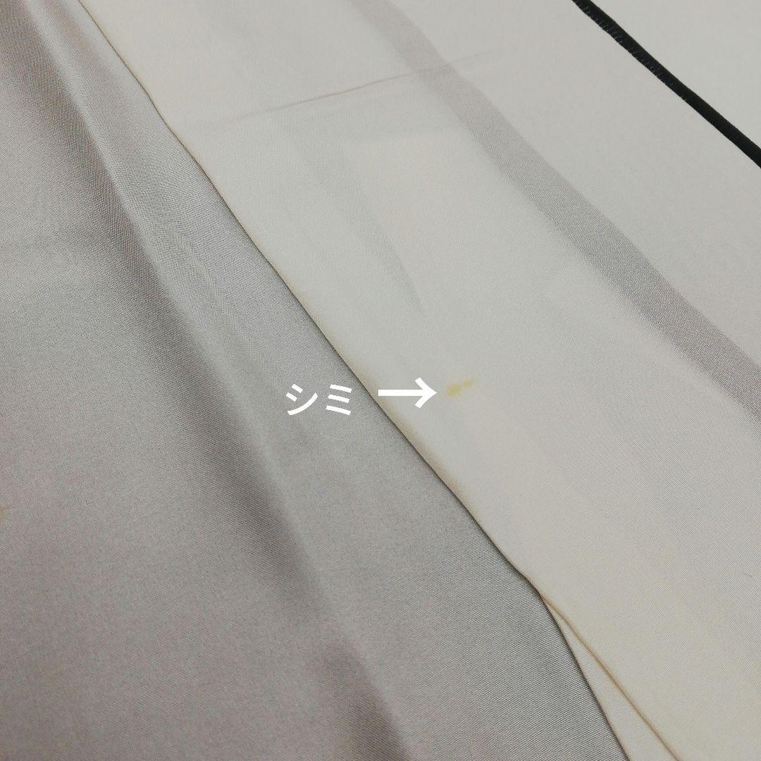 しゃれ訪問着(袷)　(銀通し銀河紋様　オーロラ風　墨黒色系　落款　小サイズ)