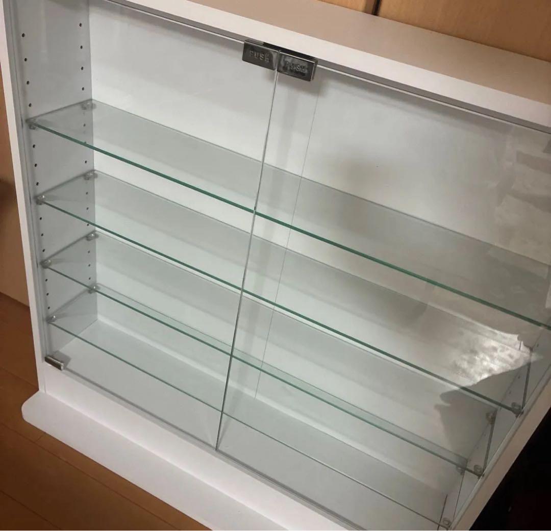 【最安値】フィギュア ガラス 透明コレクションケース 棚 ホワイト