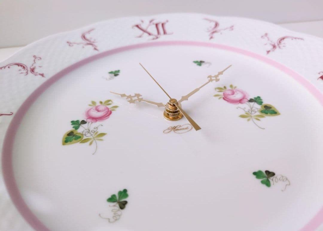 ヘレンド　ウィーンの薔薇　ピンク　時計