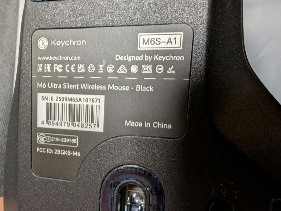 Keychron M6 ワイヤレスマウス ブラック M6S-A1