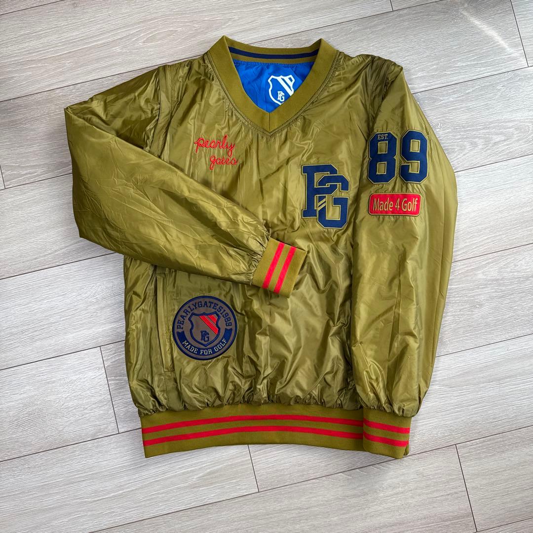 (美品) パーリーゲイツ 4wayリバーシブル 中綿ジャケット／袖取外可 秋冬物