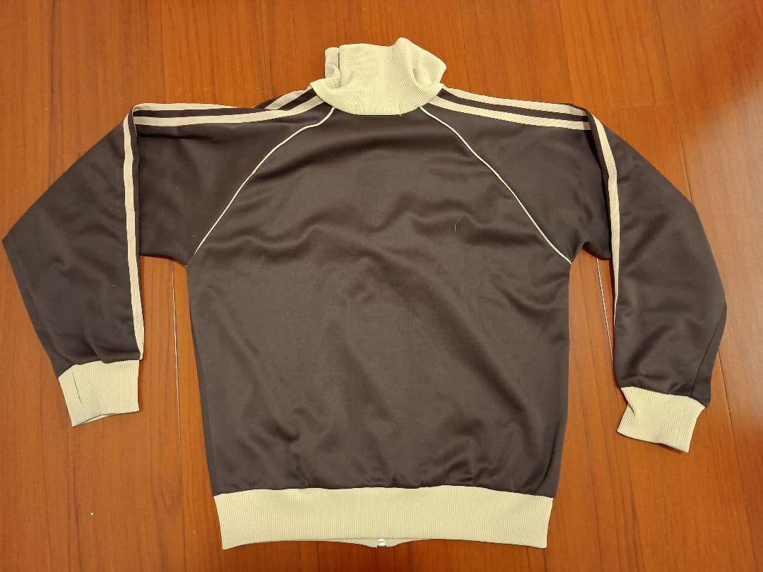 デサント製 adidas トラックジャケット ジャージ ブラウン ベージュ