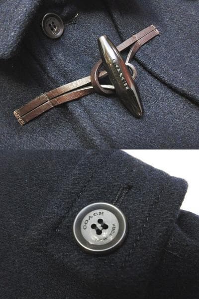ホネホネ COACH ウール ダッフルコート メンズ Sサイズ 濃紺