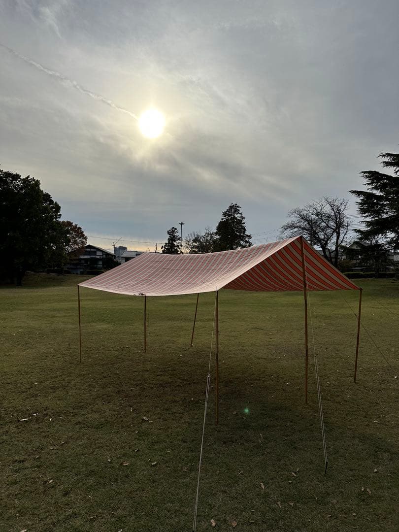 サンブレラ　オーダータープ 大型　4.4mx4m キャンプ　ビンテージ　コットン
