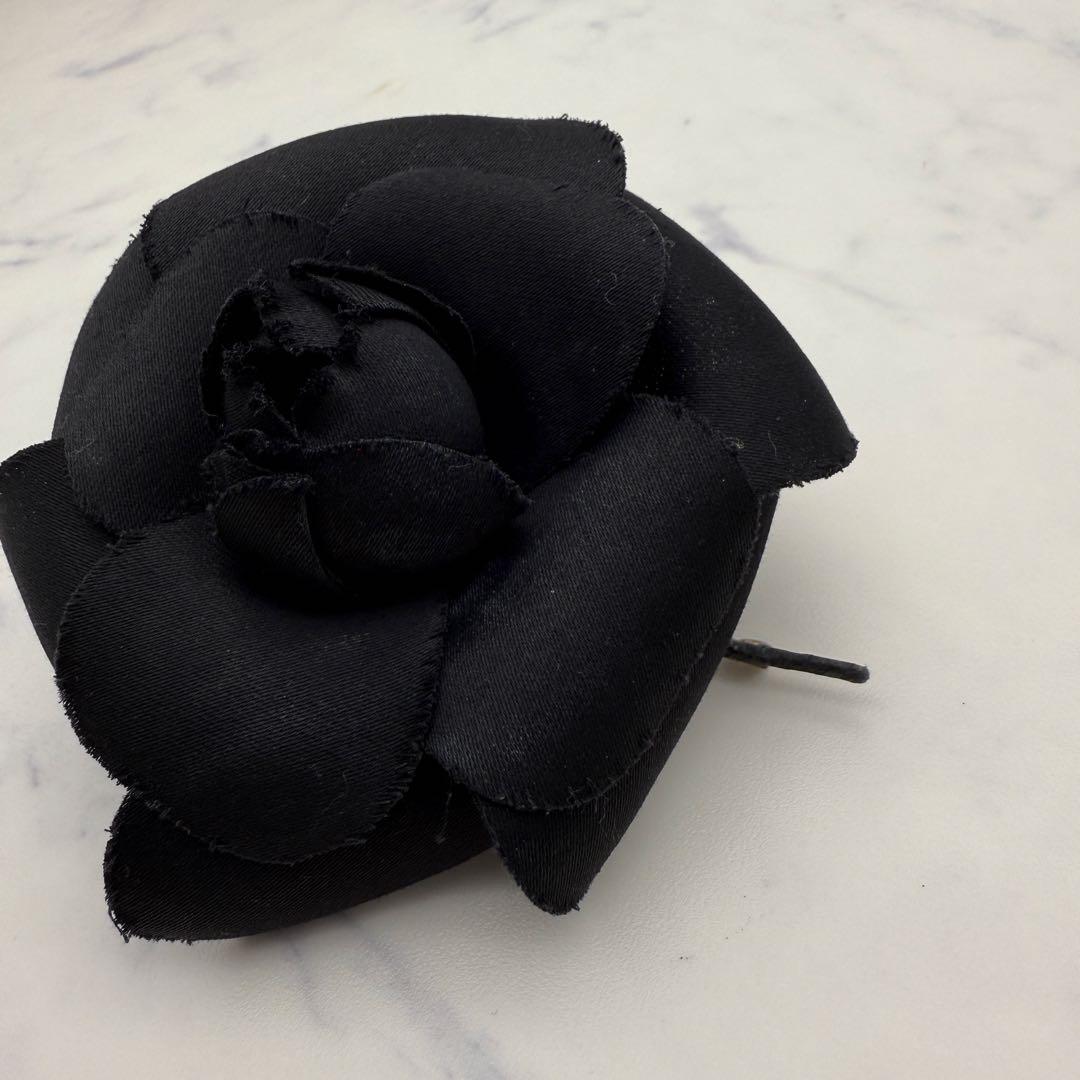 【CHANEL】 シャネル カメリア ブローチ コサージュ ブラック