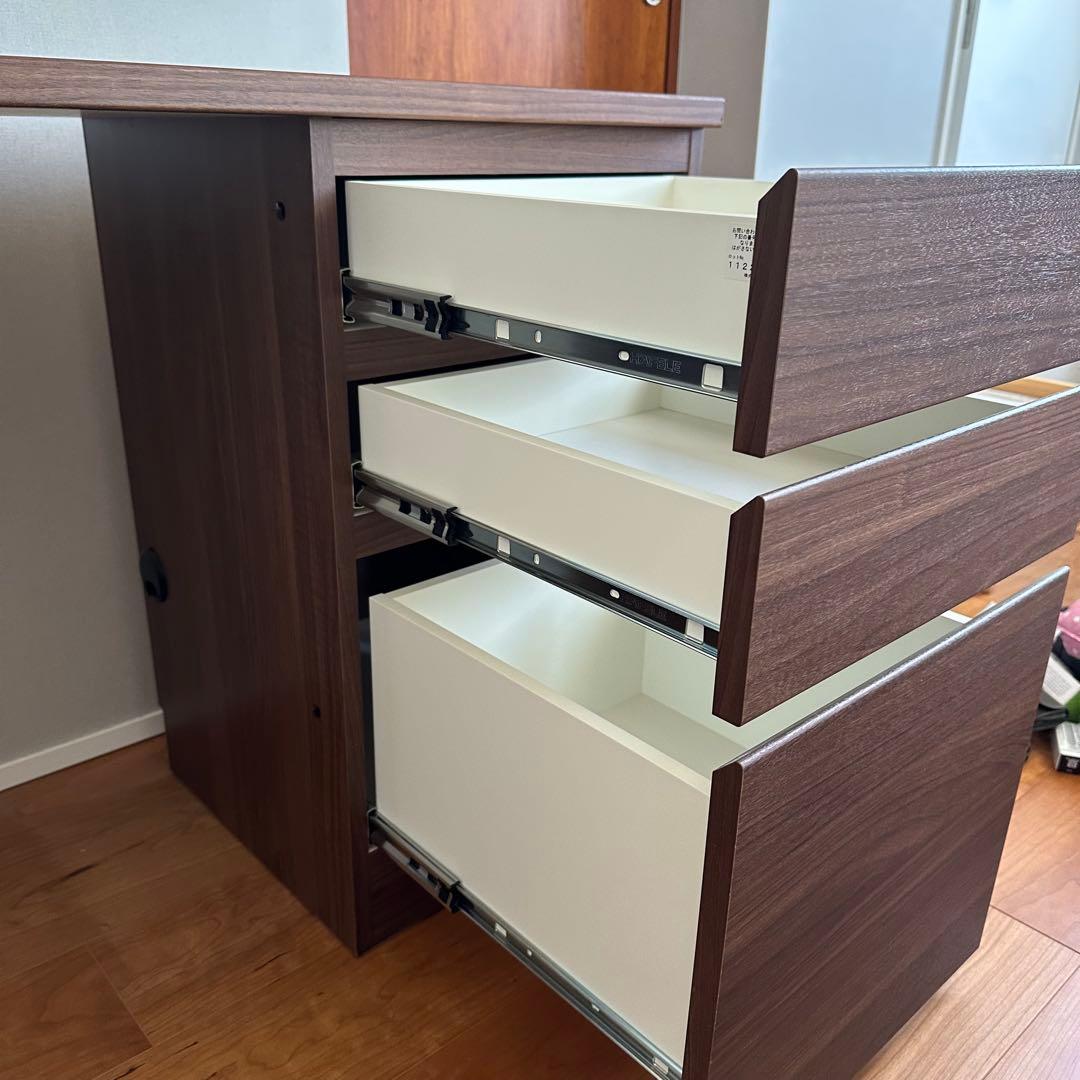 デスク 机 学習机 化粧台 ウォールナット色 IDC大塚家具