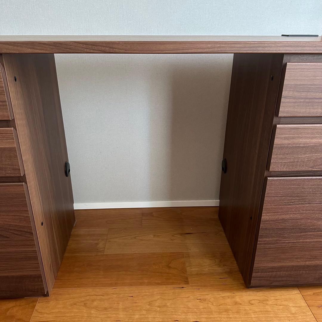デスク 机 学習机 化粧台 ウォールナット色 IDC大塚家具