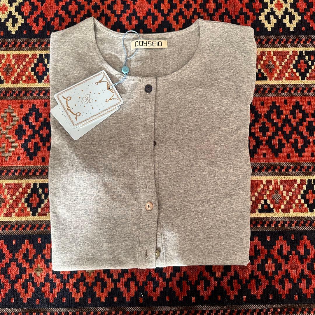 トップス COYSEIO RAW EDGE CARDIGAN MELANGE GREY