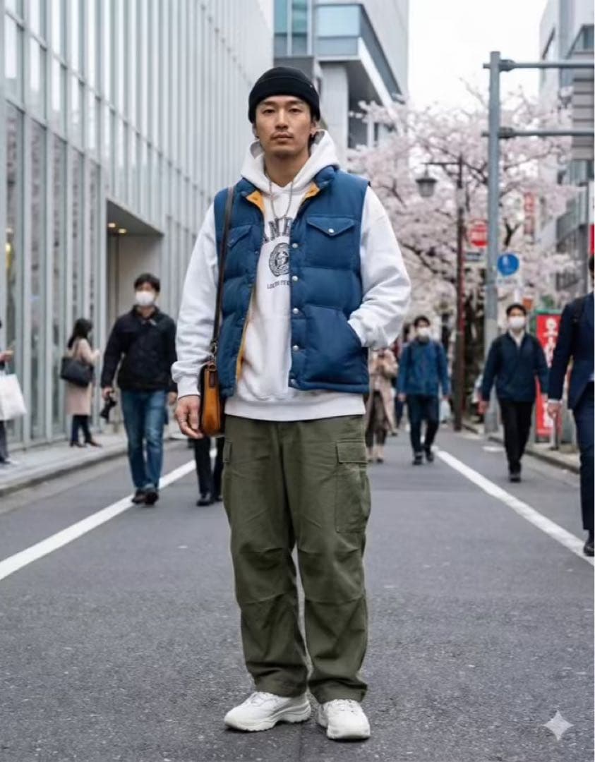 334 ノースフェイス茶タグ90s USA製 ダウンベスト 青