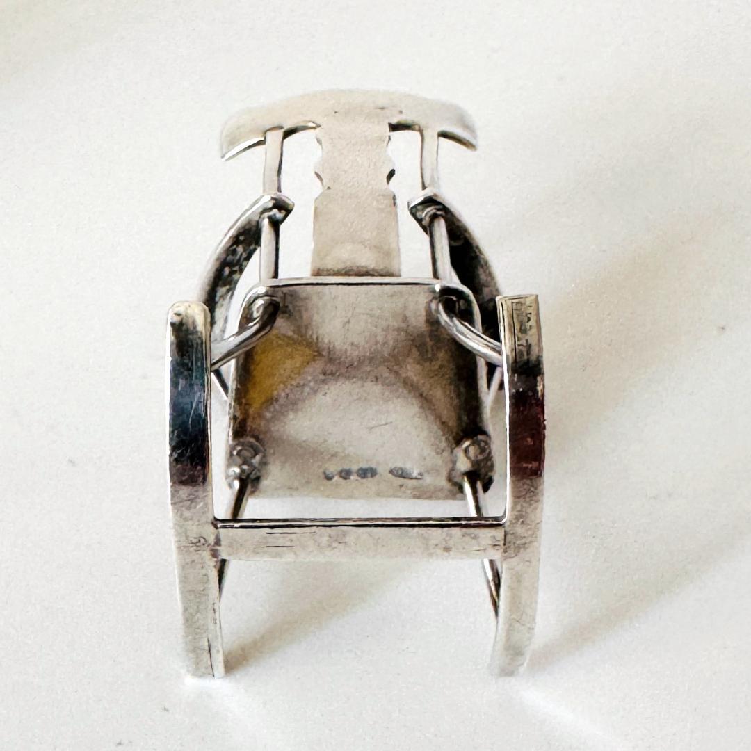 1977年★英国★アンティーク/純銀製/ミニチュア椅子/イギリス/925/