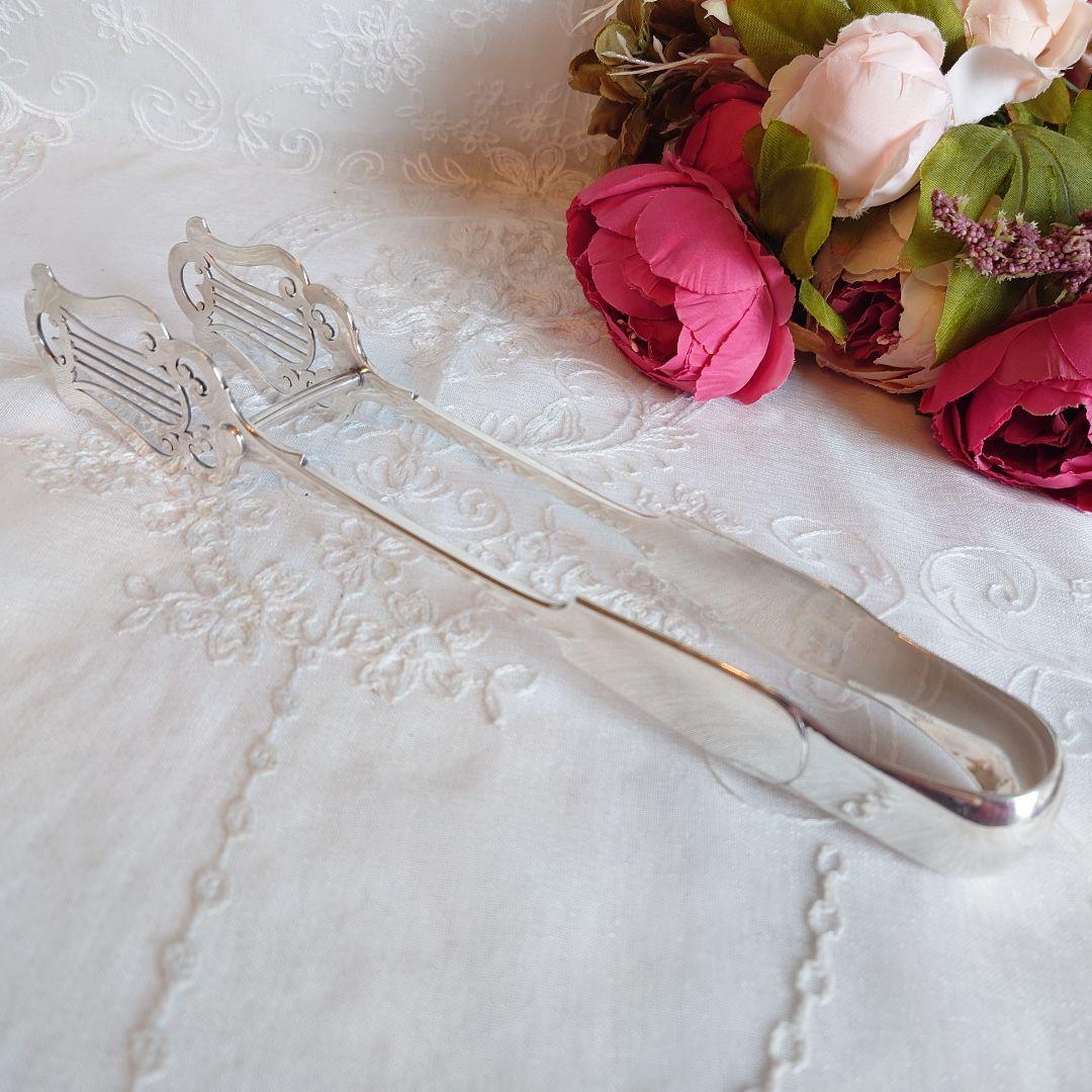 イギリス　アンティーク　シルバートング　サンドイッチトング　ケーキトング
