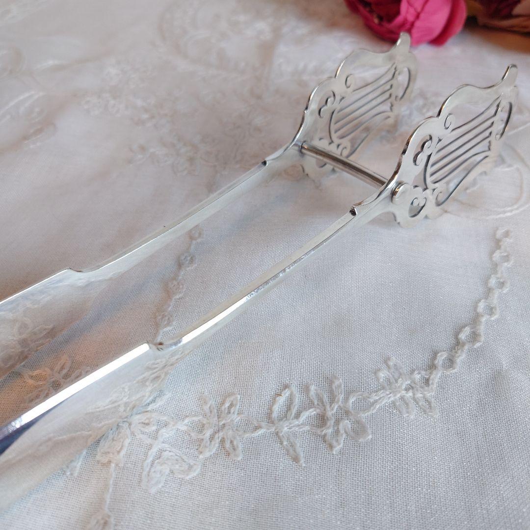 イギリス　アンティーク　シルバートング　サンドイッチトング　ケーキトング