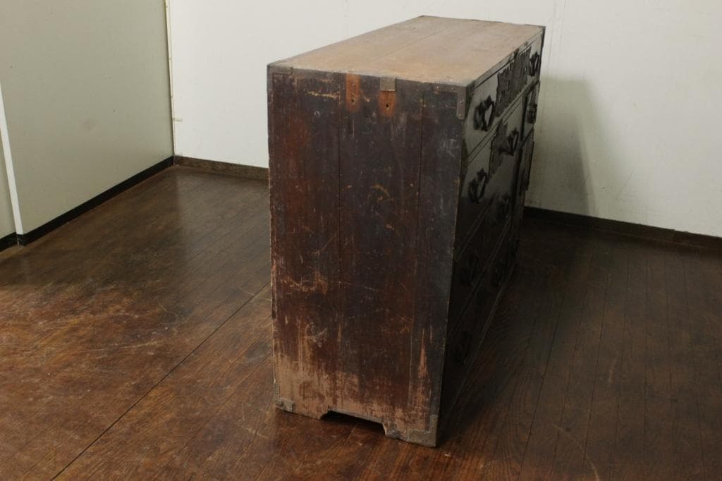 仙台箪笥 時代箪笥 欅 菊唐草 木瓜 金具 古家具 和箪笥 古道具 古民家 店舗