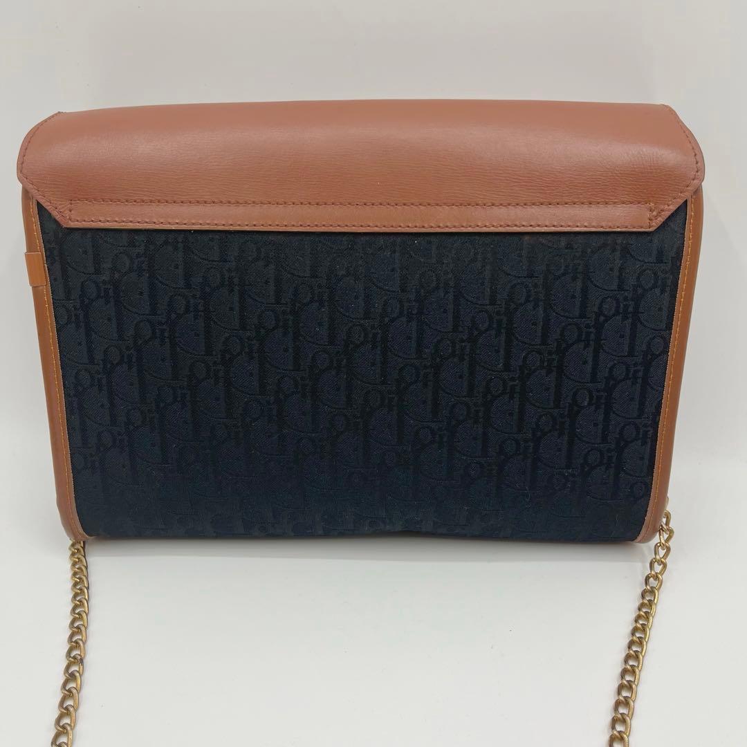 【美品】Dior ショルダーバッグ　トロッター　チェーン　レザー　ヴィンテージ