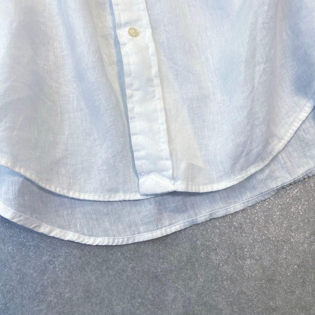 Ralph Lauren ラルフローレン　リネンシャツ　白　長袖　L