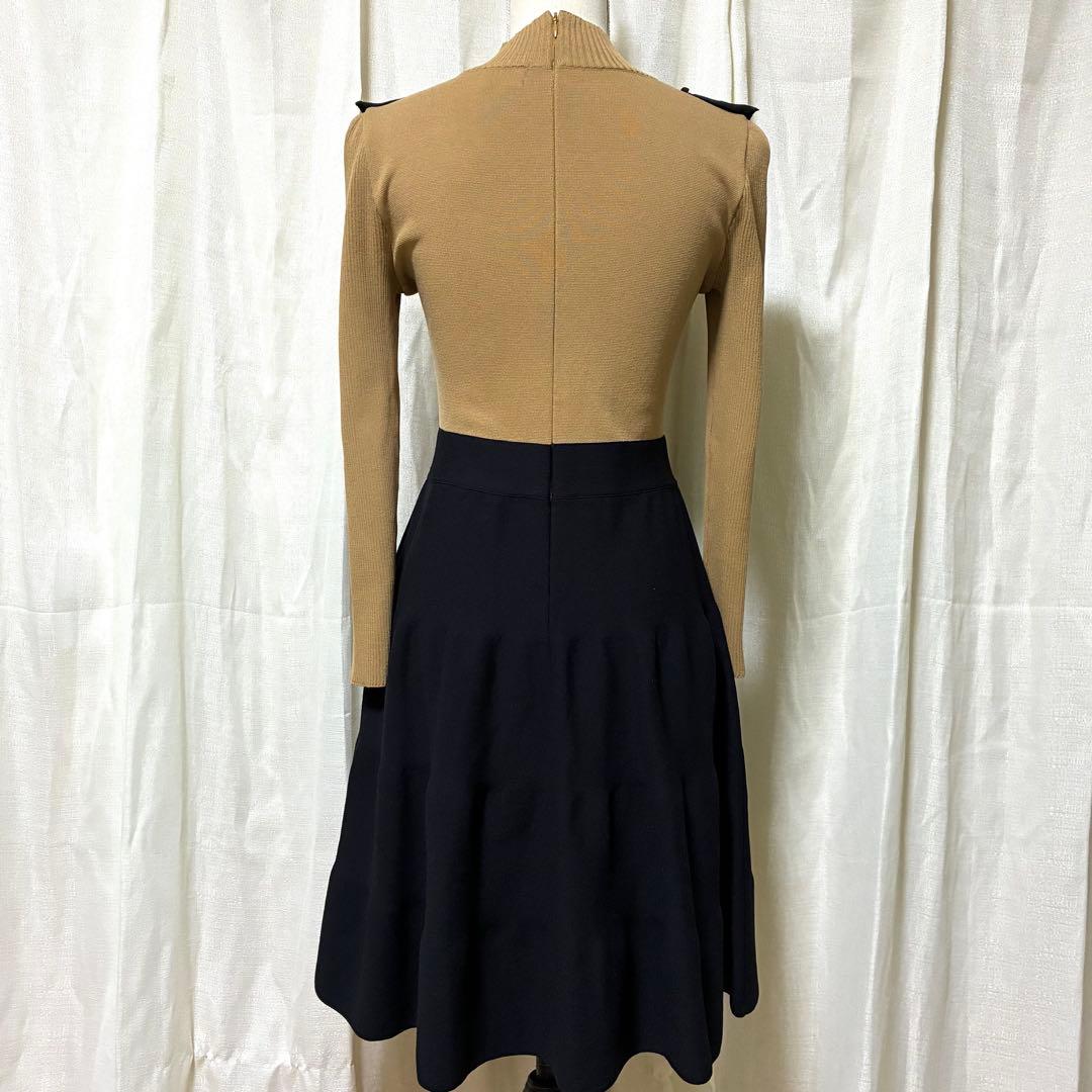 M'S GRACY エムズグレイシー バイカラー フリル ドッキングワンピース